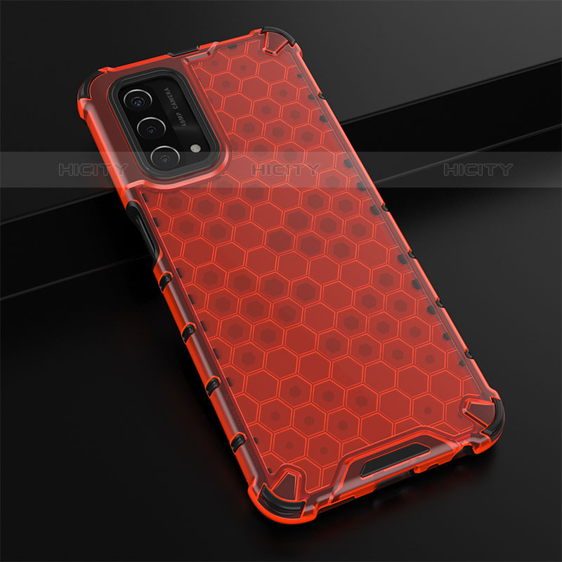 Carcasa Bumper Funda Silicona Transparente 360 Grados AM2 para Oppo A93 5G Rojo