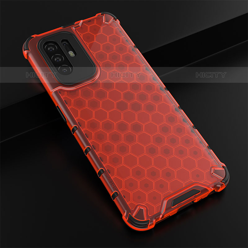 Carcasa Bumper Funda Silicona Transparente 360 Grados AM2 para Oppo A94 5G Rojo