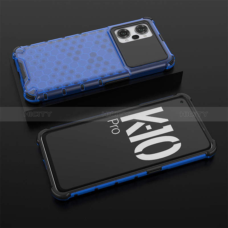 Carcasa Bumper Funda Silicona Transparente 360 Grados AM2 para Oppo K10 Pro 5G Azul