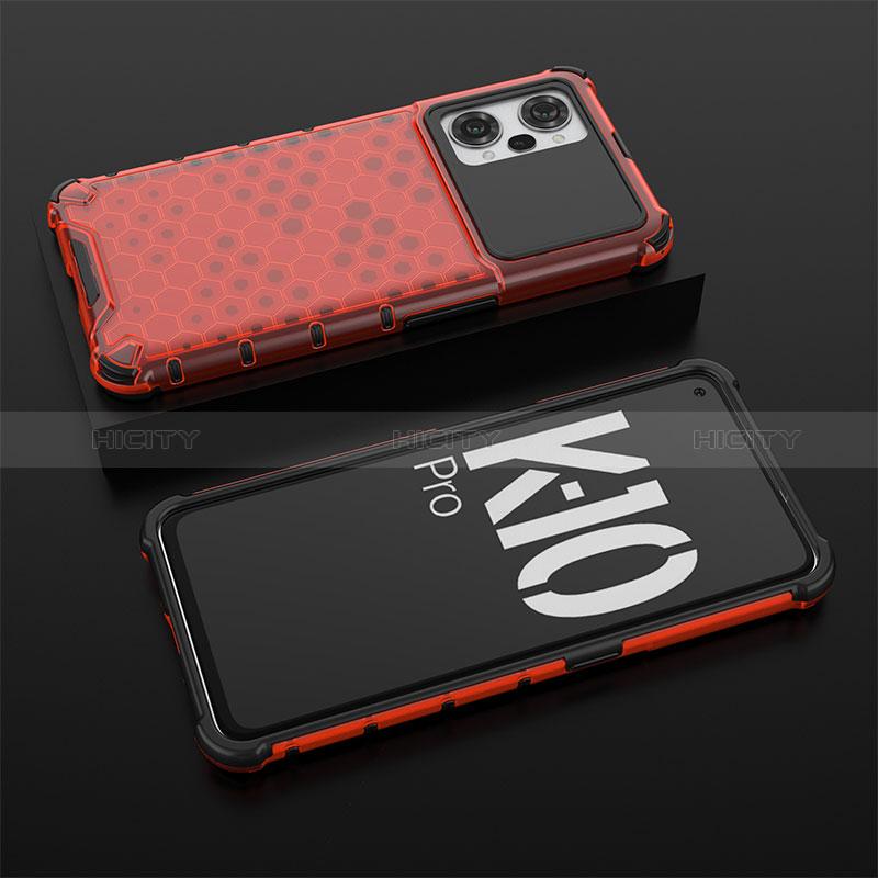 Carcasa Bumper Funda Silicona Transparente 360 Grados AM2 para Oppo K10 Pro 5G Rojo