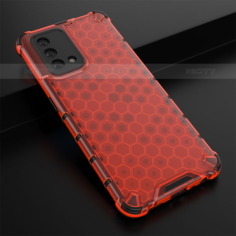 Carcasa Bumper Funda Silicona Transparente 360 Grados AM2 para Oppo Reno6 Lite Rojo