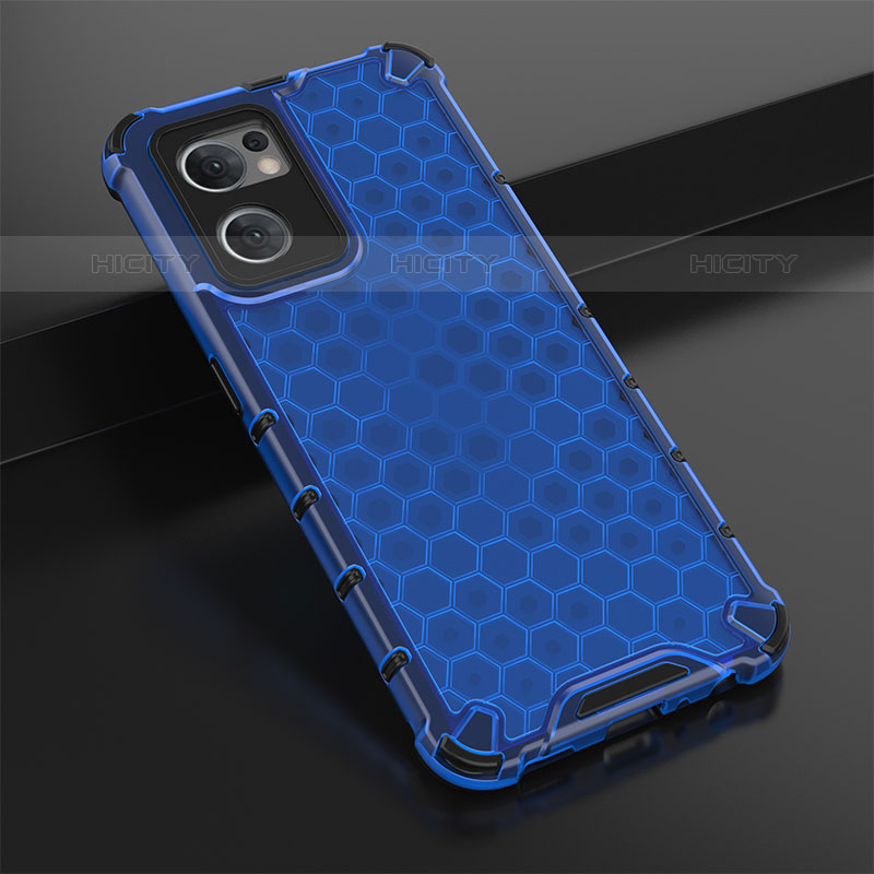 Carcasa Bumper Funda Silicona Transparente 360 Grados AM2 para Oppo Reno7 5G Azul