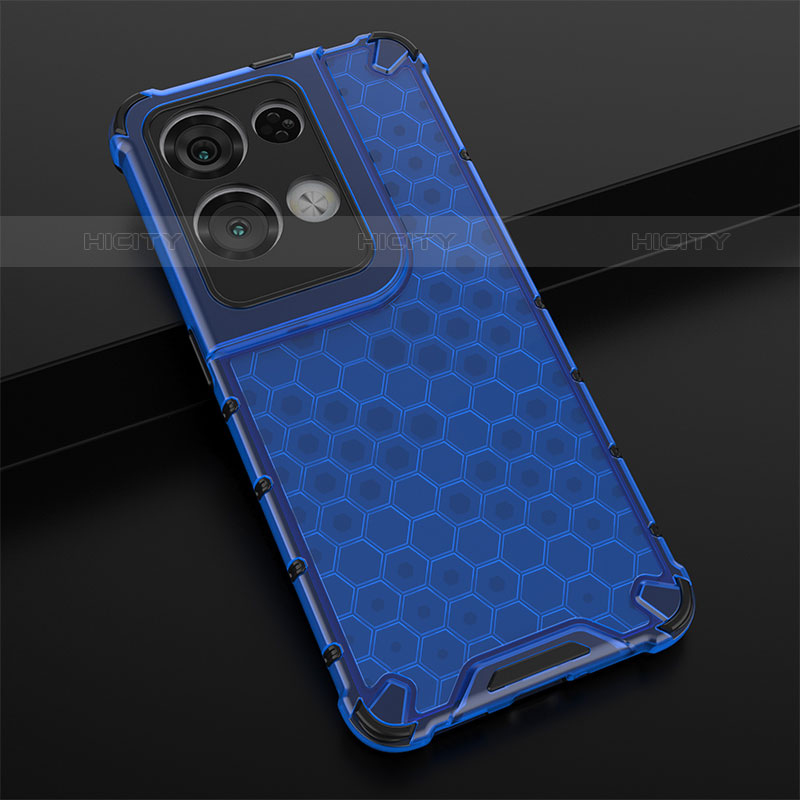 Carcasa Bumper Funda Silicona Transparente 360 Grados AM2 para Oppo Reno8 Pro+ Plus 5G Azul