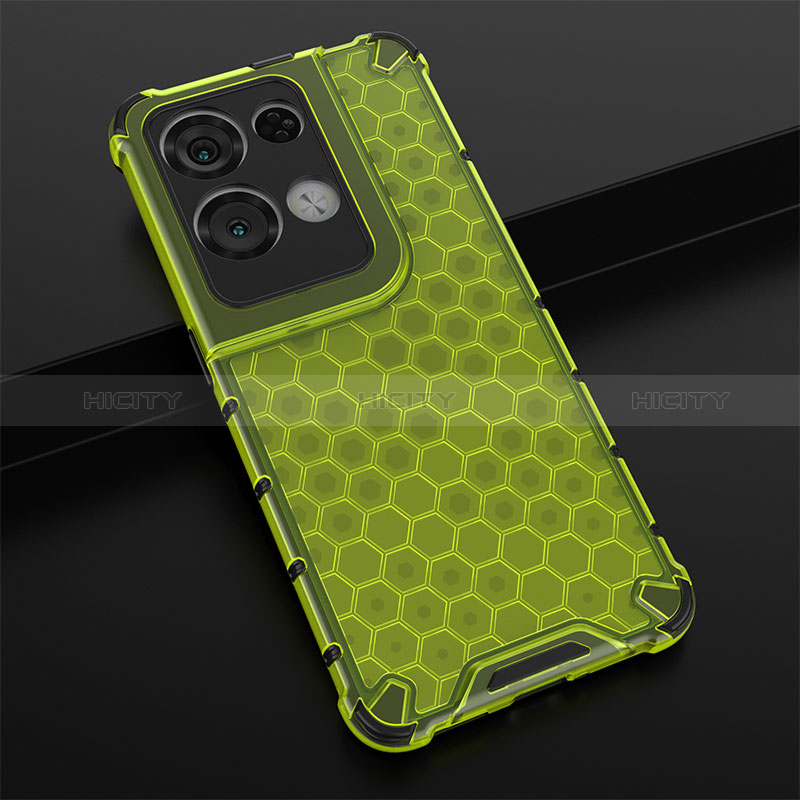 Carcasa Bumper Funda Silicona Transparente 360 Grados AM2 para Oppo Reno9 Pro+ Plus 5G Verde