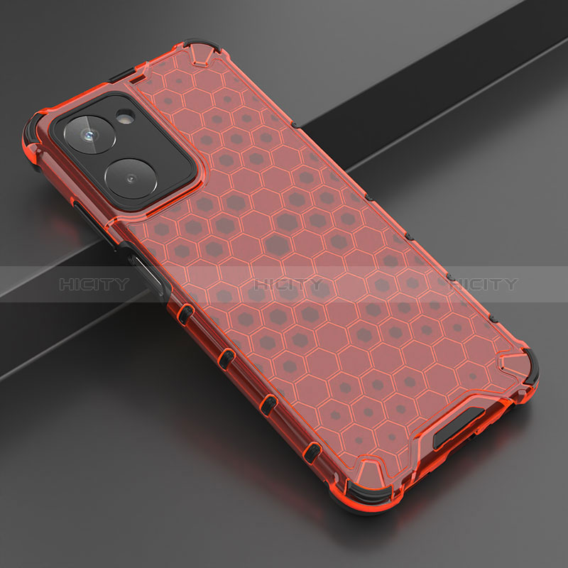 Carcasa Bumper Funda Silicona Transparente 360 Grados AM2 para Realme 10 4G Rojo