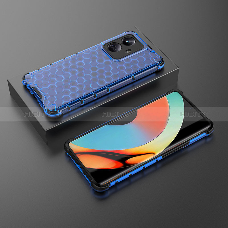 Carcasa Bumper Funda Silicona Transparente 360 Grados AM2 para Realme 10 Pro+ Plus 5G Azul