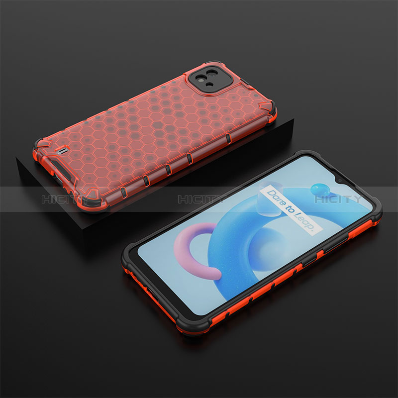 Carcasa Bumper Funda Silicona Transparente 360 Grados AM2 para Realme C11 (2021) Rojo