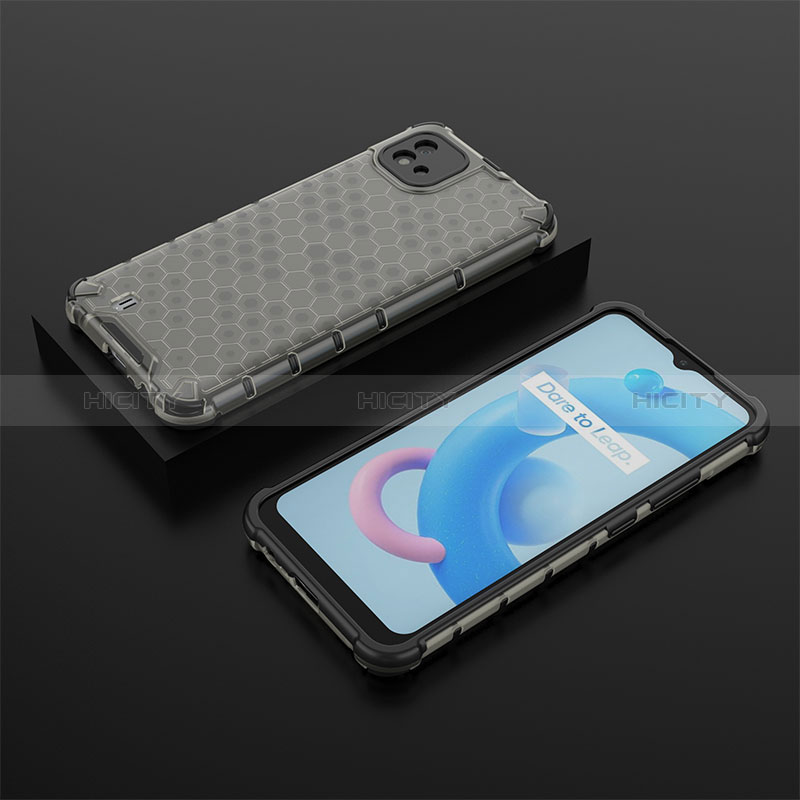 Carcasa Bumper Funda Silicona Transparente 360 Grados AM2 para Realme C20 Negro