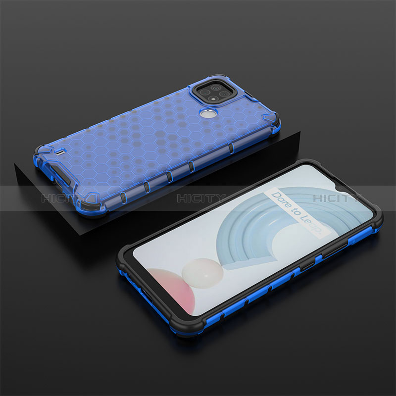 Carcasa Bumper Funda Silicona Transparente 360 Grados AM2 para Realme C21 Azul