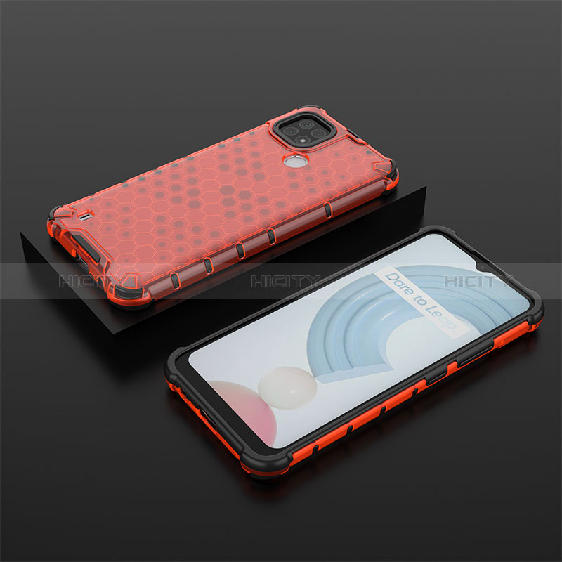 Carcasa Bumper Funda Silicona Transparente 360 Grados AM2 para Realme C21 Rojo