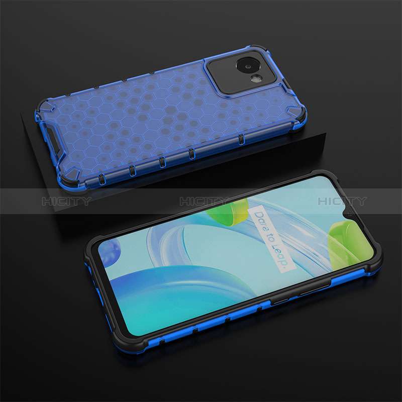 Carcasa Bumper Funda Silicona Transparente 360 Grados AM2 para Realme C30 Azul