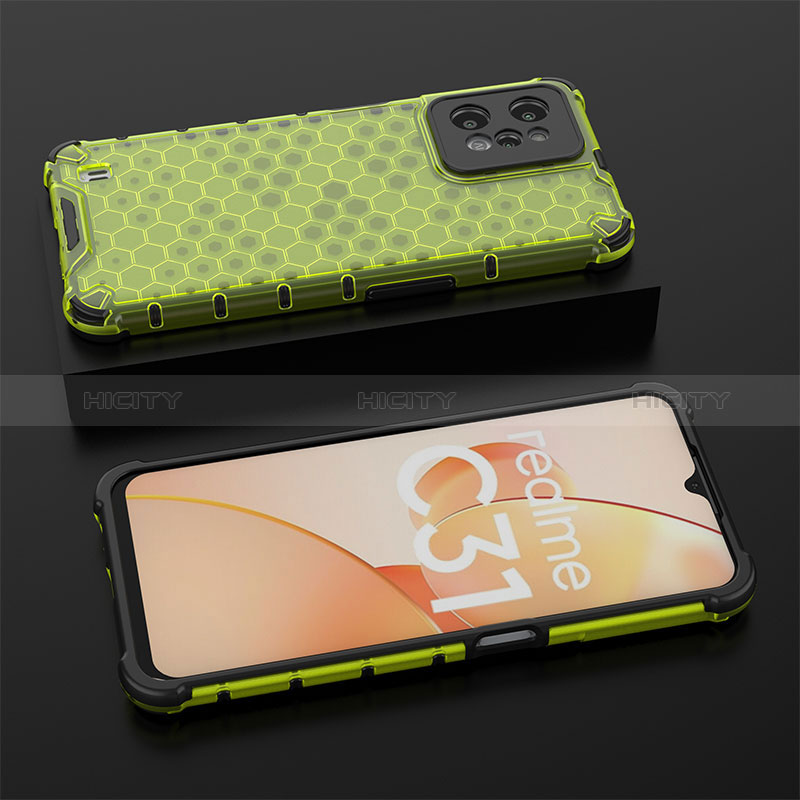 Carcasa Bumper Funda Silicona Transparente 360 Grados AM2 para Realme C31 Verde