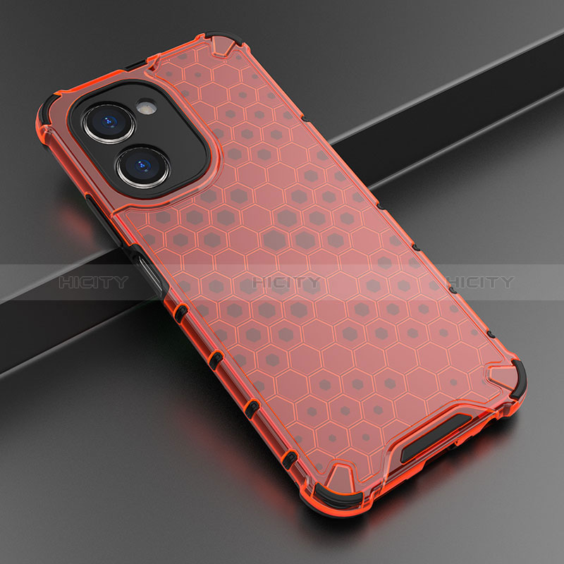 Carcasa Bumper Funda Silicona Transparente 360 Grados AM2 para Realme C33 (2023) Rojo