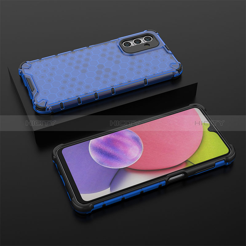 Carcasa Bumper Funda Silicona Transparente 360 Grados AM2 para Samsung Galaxy A04s Azul