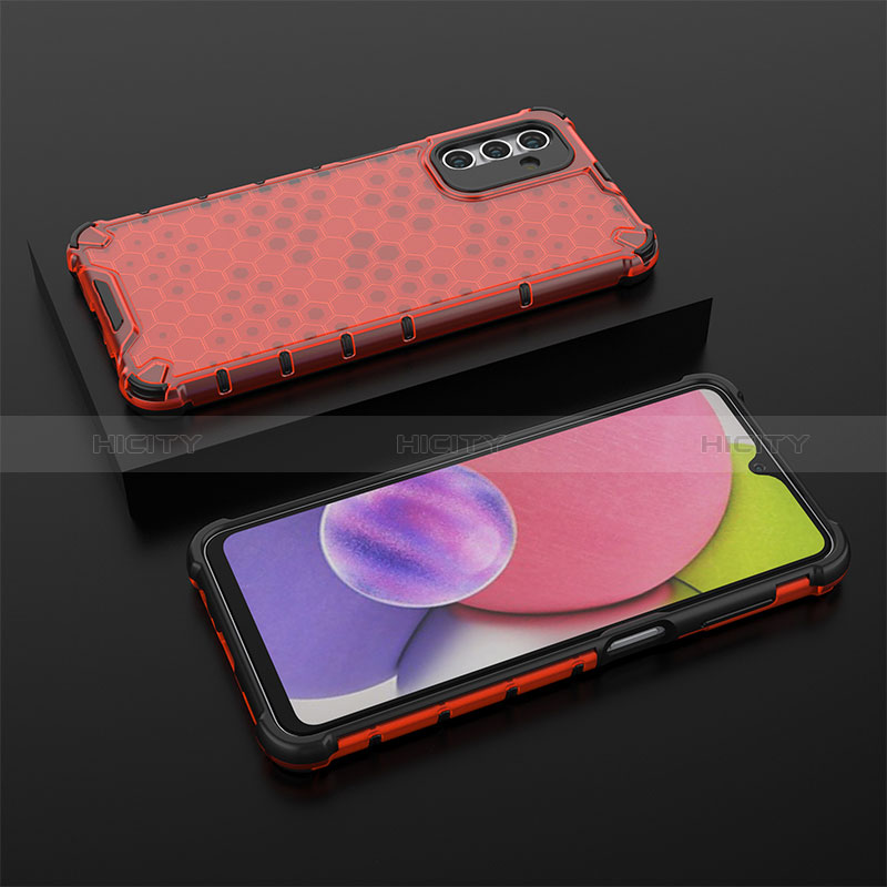 Carcasa Bumper Funda Silicona Transparente 360 Grados AM2 para Samsung Galaxy A04s Rojo
