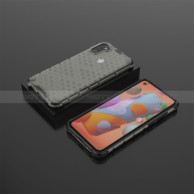 Carcasa Bumper Funda Silicona Transparente 360 Grados AM2 para Samsung Galaxy A11 Negro