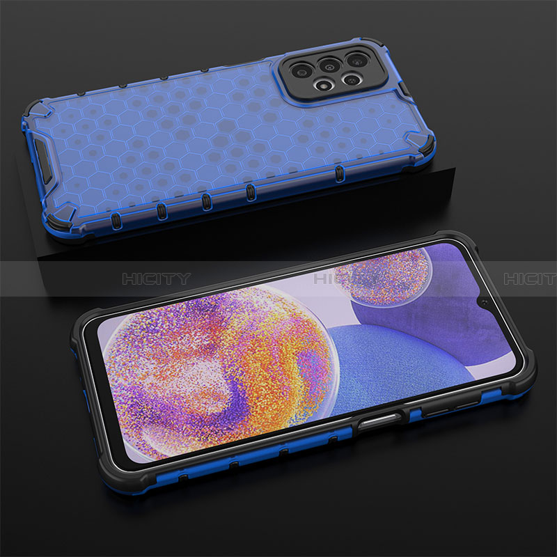 Carcasa Bumper Funda Silicona Transparente 360 Grados AM2 para Samsung Galaxy A23 4G Azul