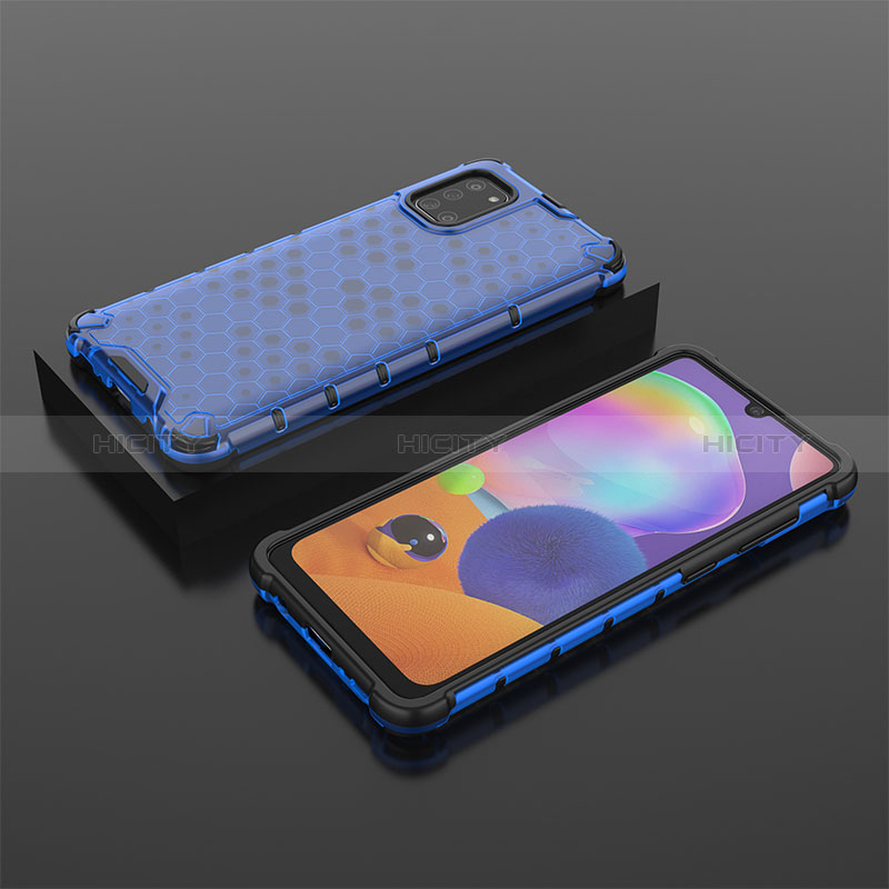 Carcasa Bumper Funda Silicona Transparente 360 Grados AM2 para Samsung Galaxy A31 Azul