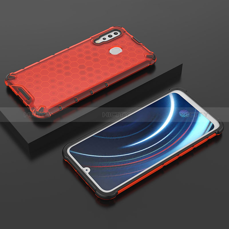 Carcasa Bumper Funda Silicona Transparente 360 Grados AM2 para Samsung Galaxy A40s Rojo