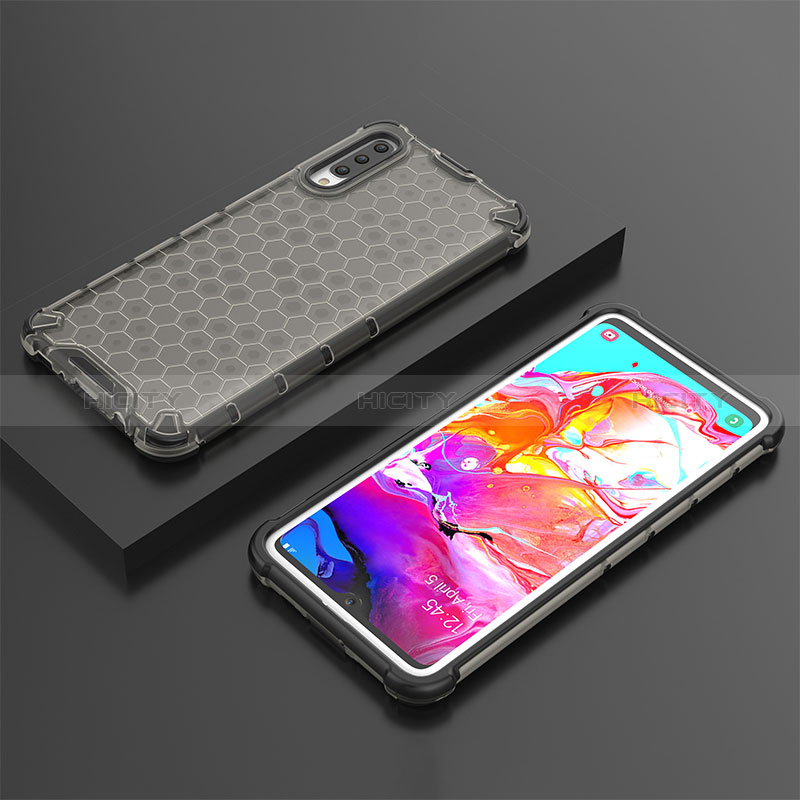 Carcasa Bumper Funda Silicona Transparente 360 Grados AM2 para Samsung Galaxy A70 Negro