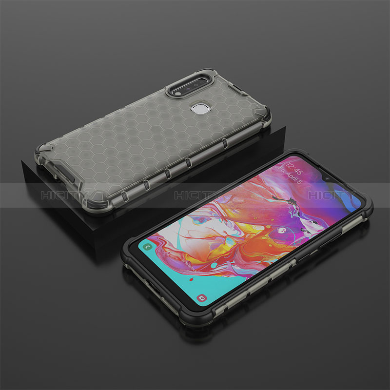 Carcasa Bumper Funda Silicona Transparente 360 Grados AM2 para Samsung Galaxy A70E Negro