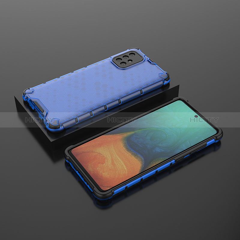 Carcasa Bumper Funda Silicona Transparente 360 Grados AM2 para Samsung Galaxy A71 4G A715 Azul