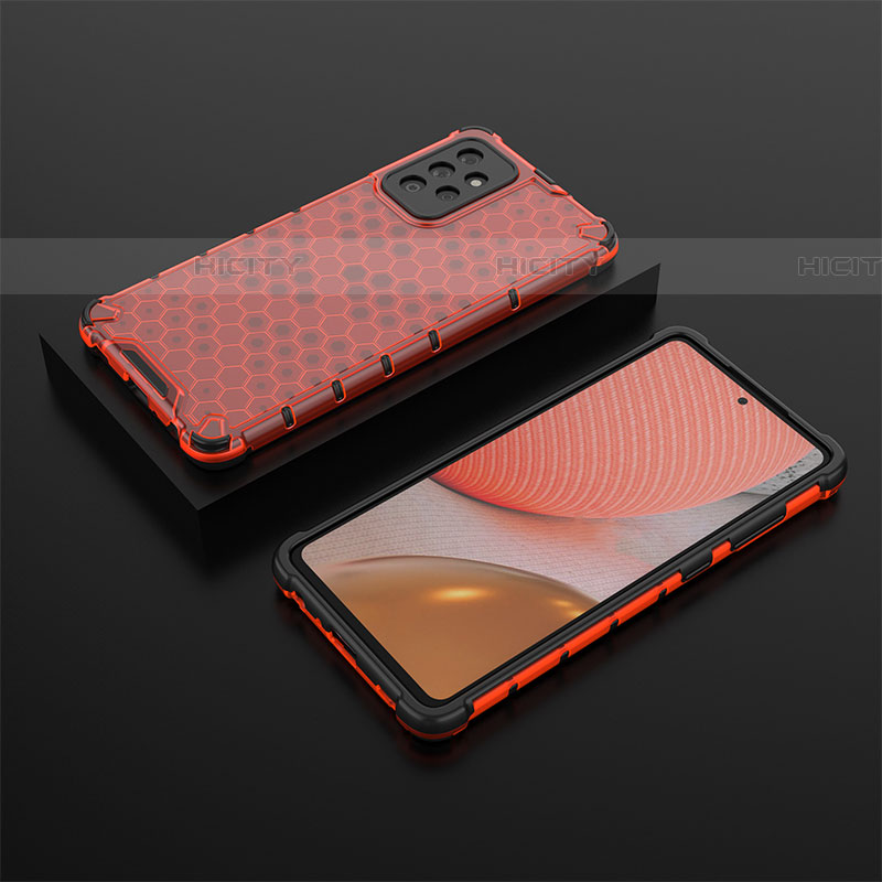 Carcasa Bumper Funda Silicona Transparente 360 Grados AM2 para Samsung Galaxy A72 5G Rojo