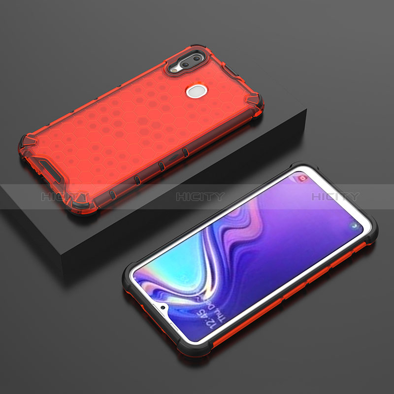 Carcasa Bumper Funda Silicona Transparente 360 Grados AM2 para Samsung Galaxy M20 Rojo