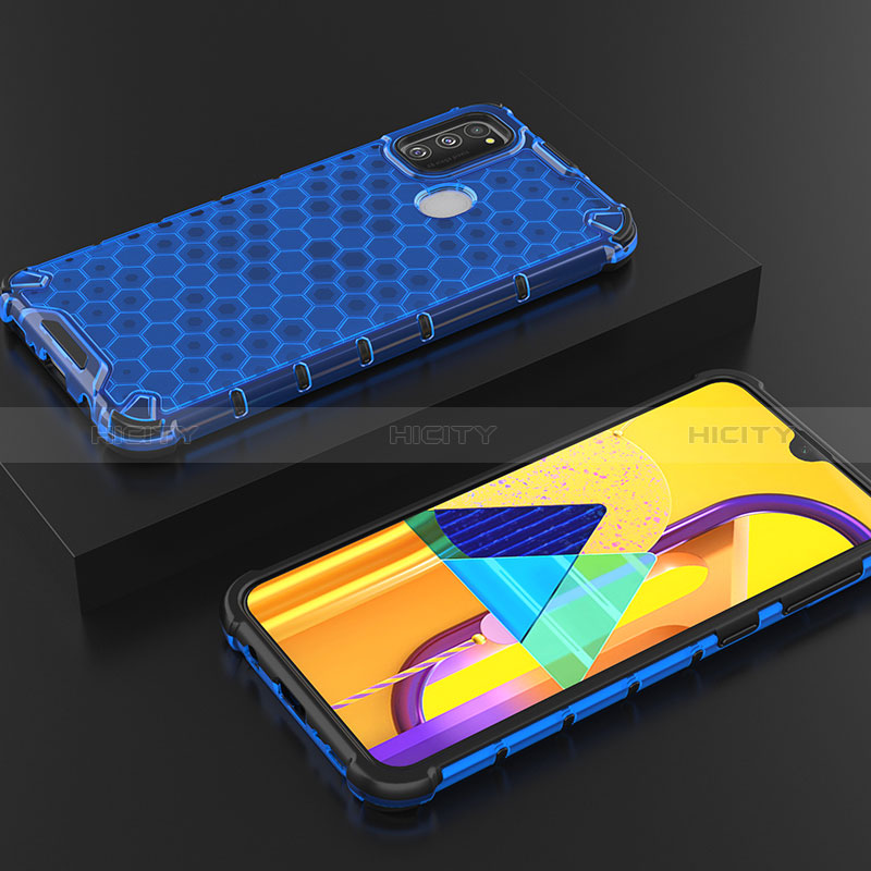 Carcasa Bumper Funda Silicona Transparente 360 Grados AM2 para Samsung Galaxy M30s Azul