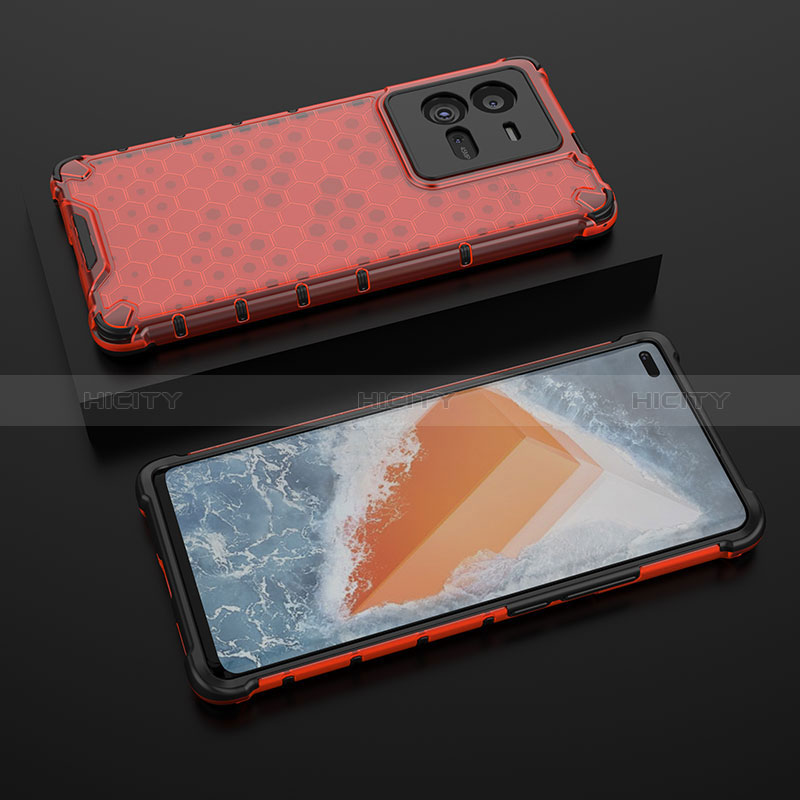 Carcasa Bumper Funda Silicona Transparente 360 Grados AM2 para Vivo iQOO 10 Pro 5G Rojo