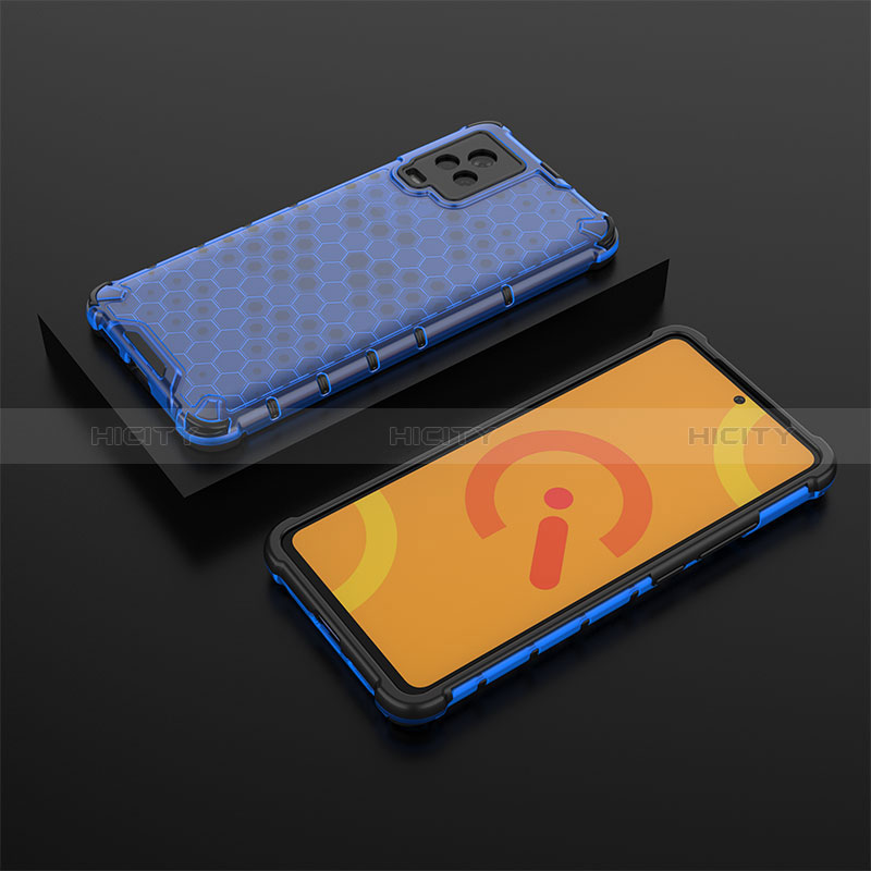 Carcasa Bumper Funda Silicona Transparente 360 Grados AM2 para Vivo iQOO 7 Legend 5G Azul