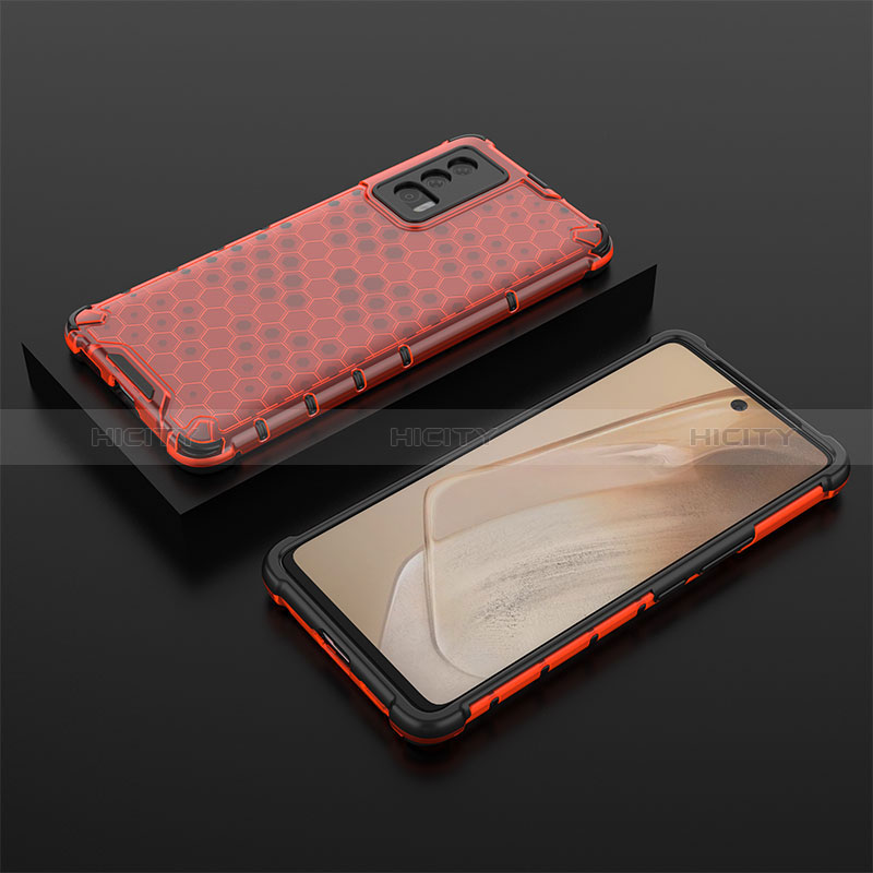 Carcasa Bumper Funda Silicona Transparente 360 Grados AM2 para Vivo iQOO Neo5 5G Rojo