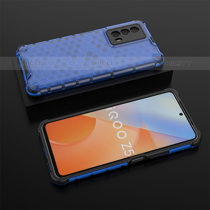 Carcasa Bumper Funda Silicona Transparente 360 Grados AM2 para Vivo iQOO Z5 5G Azul