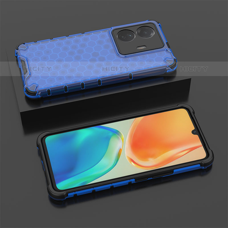 Carcasa Bumper Funda Silicona Transparente 360 Grados AM2 para Vivo iQOO Z6 Pro 5G Azul