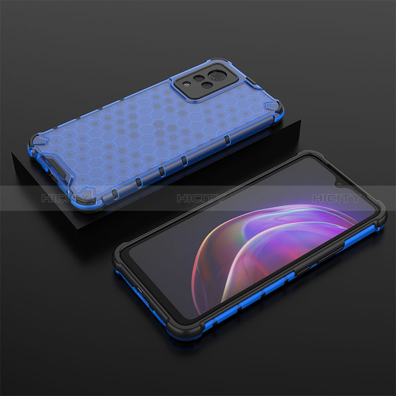 Carcasa Bumper Funda Silicona Transparente 360 Grados AM2 para Vivo V21 5G Azul