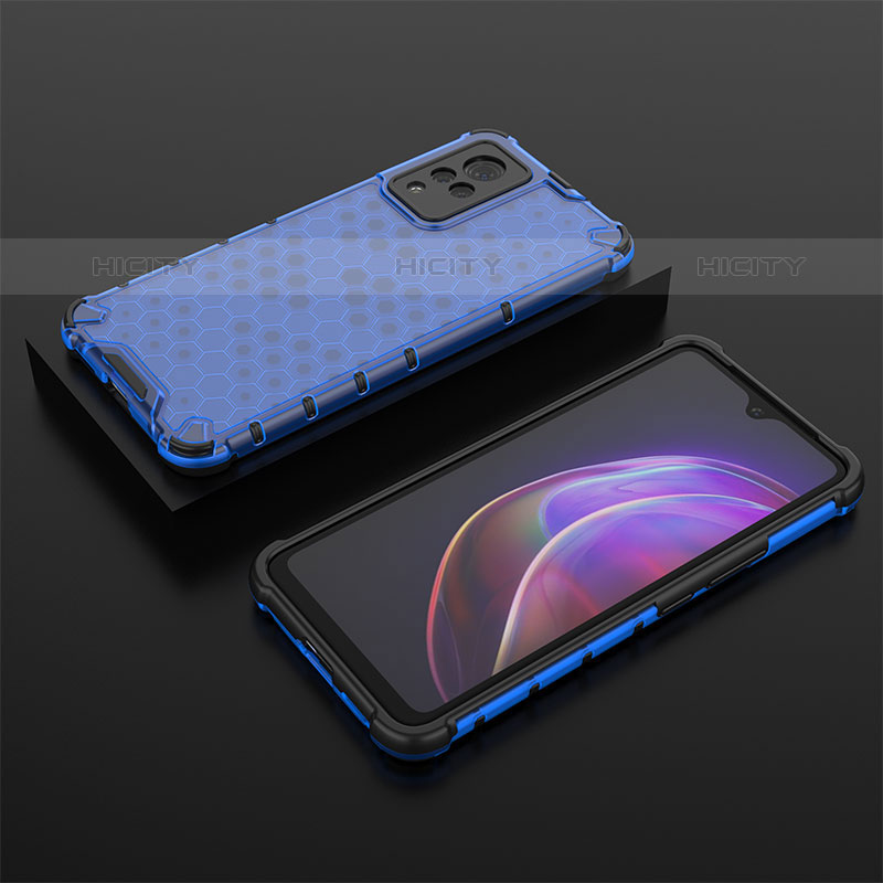 Carcasa Bumper Funda Silicona Transparente 360 Grados AM2 para Vivo V21s 5G Azul