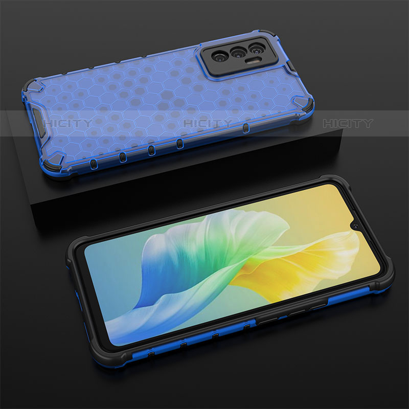 Carcasa Bumper Funda Silicona Transparente 360 Grados AM2 para Vivo V23e Azul