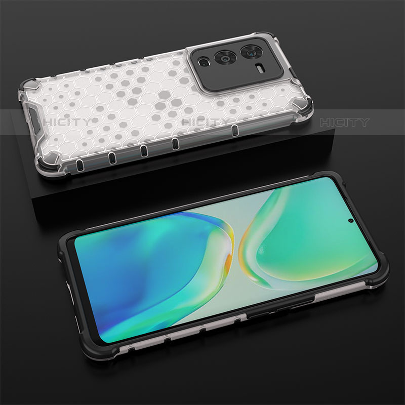 Carcasa Bumper Funda Silicona Transparente 360 Grados AM2 para Vivo V25 Pro 5G Blanco