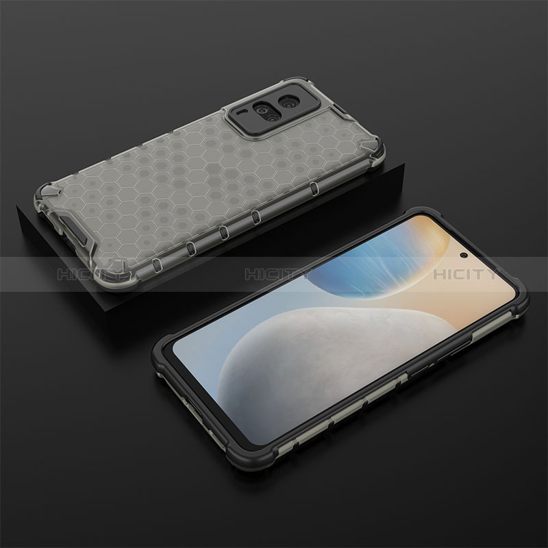 Carcasa Bumper Funda Silicona Transparente 360 Grados AM2 para Vivo X60 Pro 5G Negro