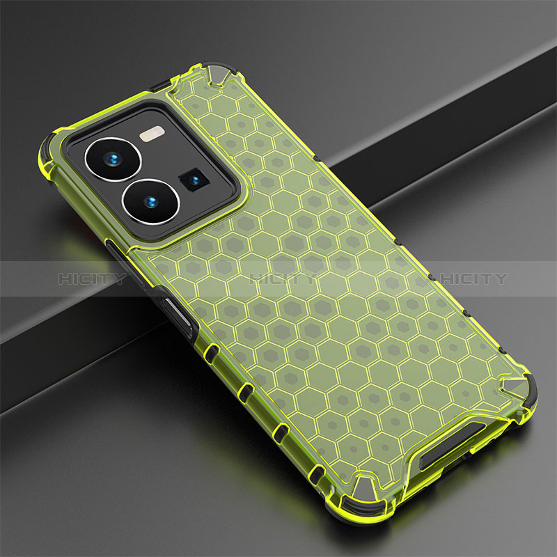 Carcasa Bumper Funda Silicona Transparente 360 Grados AM2 para Vivo Y35 4G Verde