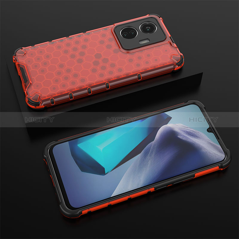 Carcasa Bumper Funda Silicona Transparente 360 Grados AM2 para Vivo Y55 4G Rojo