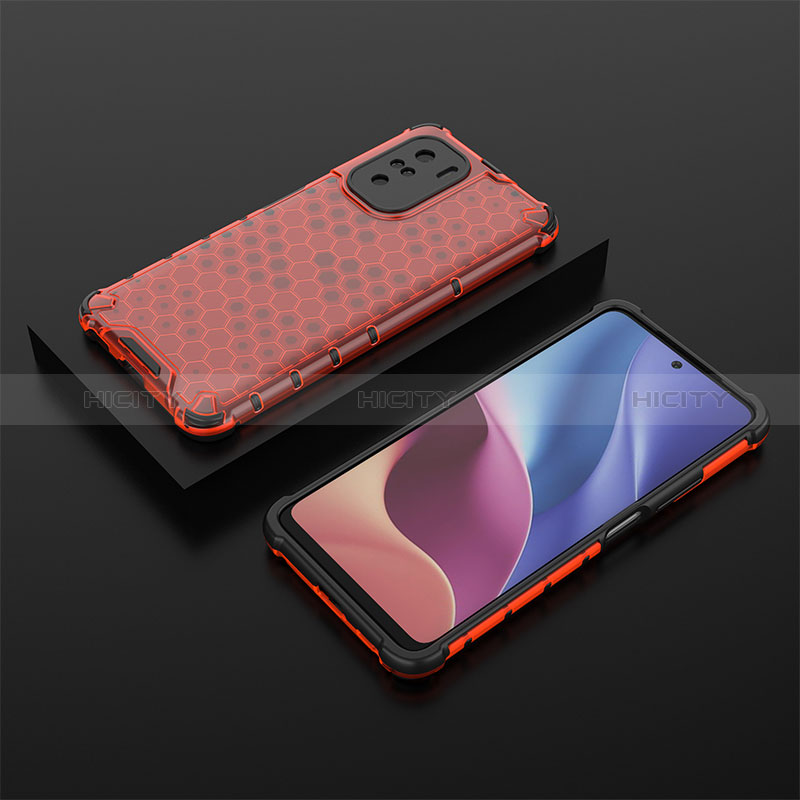 Carcasa Bumper Funda Silicona Transparente 360 Grados AM2 para Xiaomi Mi 11i 5G Rojo