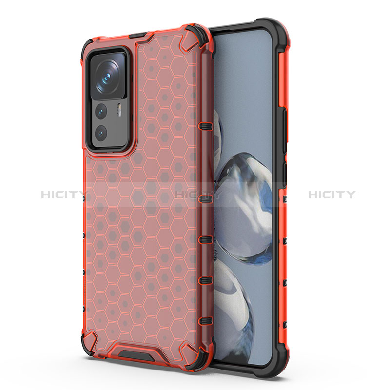 Carcasa Bumper Funda Silicona Transparente 360 Grados AM2 para Xiaomi Mi 12T Pro 5G Rojo