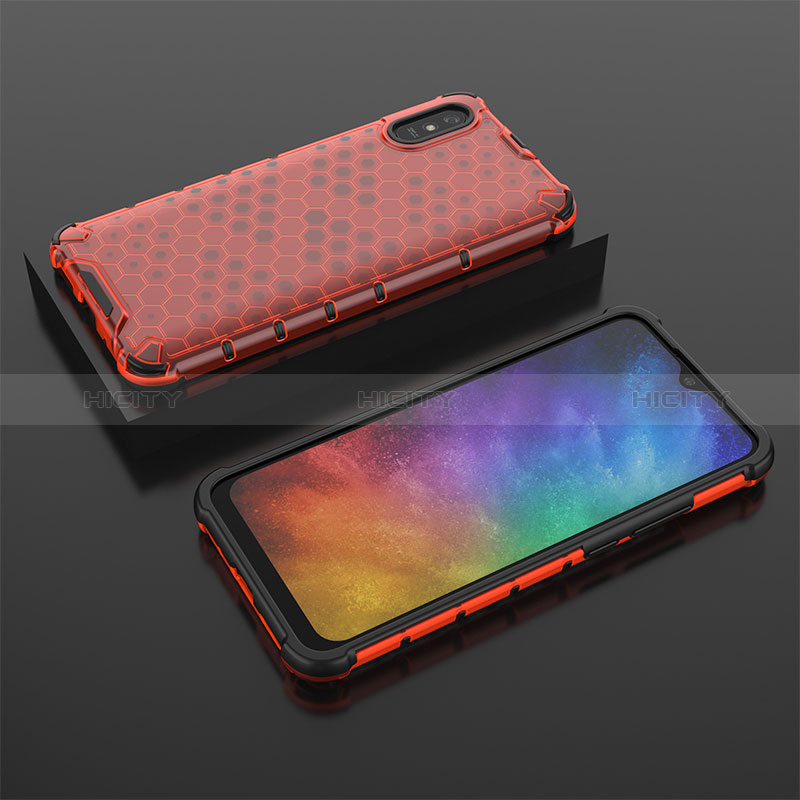Carcasa Bumper Funda Silicona Transparente 360 Grados AM2 para Xiaomi Redmi 9i Rojo