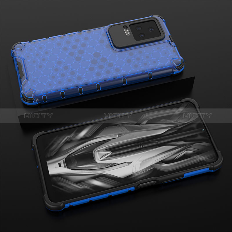 Carcasa Bumper Funda Silicona Transparente 360 Grados AM2 para Xiaomi Redmi K50 5G Azul