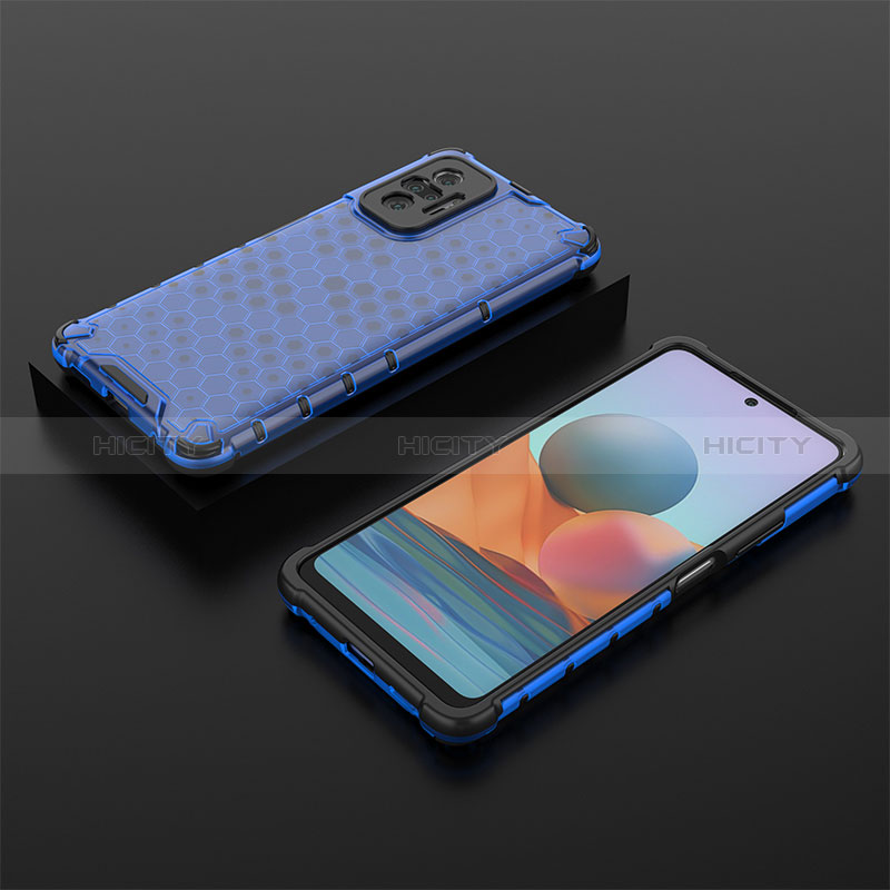 Carcasa Bumper Funda Silicona Transparente 360 Grados AM2 para Xiaomi Redmi Note 10 Pro 4G Azul