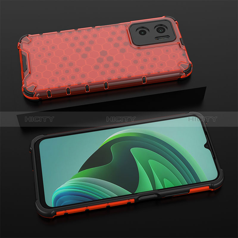 Carcasa Bumper Funda Silicona Transparente 360 Grados AM2 para Xiaomi Redmi Note 11E 5G Rojo