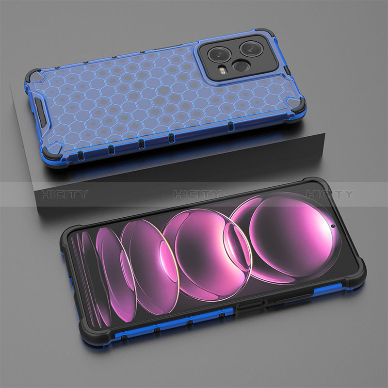 Carcasa Bumper Funda Silicona Transparente 360 Grados AM2 para Xiaomi Redmi Note 12 Pro 5G Azul