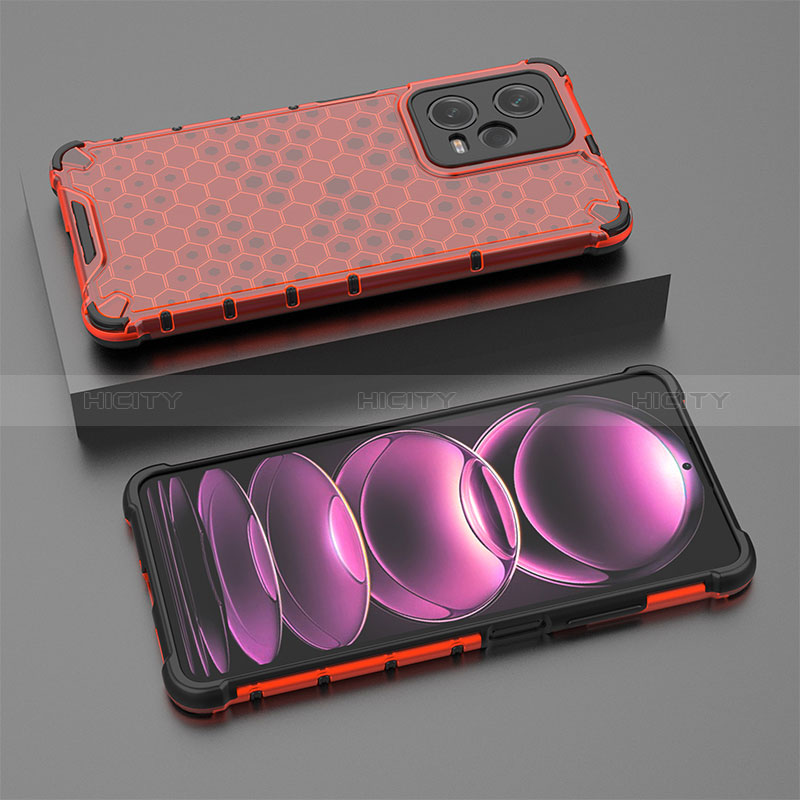 Carcasa Bumper Funda Silicona Transparente 360 Grados AM2 para Xiaomi Redmi Note 12 Pro 5G Rojo