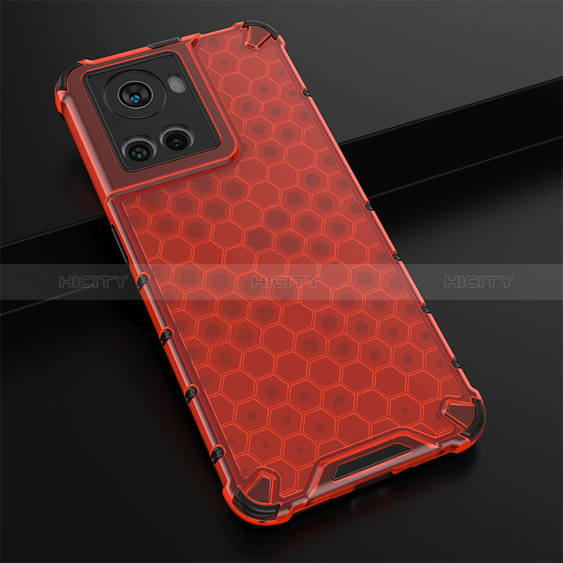 Carcasa Bumper Funda Silicona Transparente 360 Grados AM3 para OnePlus 10R 5G Rojo